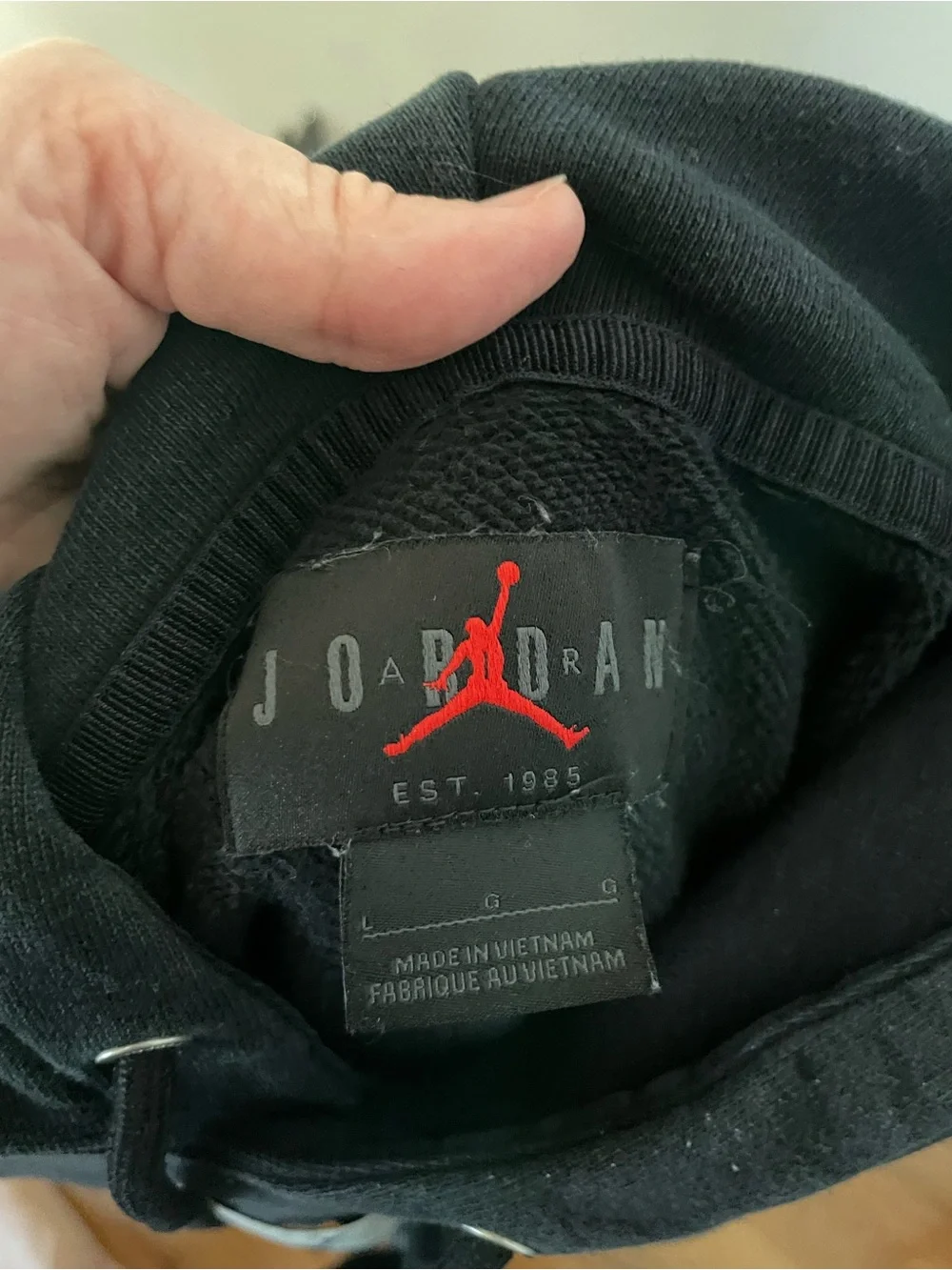 Air Jordan Flight Men's Fleece Hoodie Black Size Large Cotton